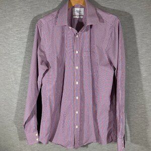 Men's Charles Tyrwhitt Slim Fit Red White Blue check dress shirt, size 17/37